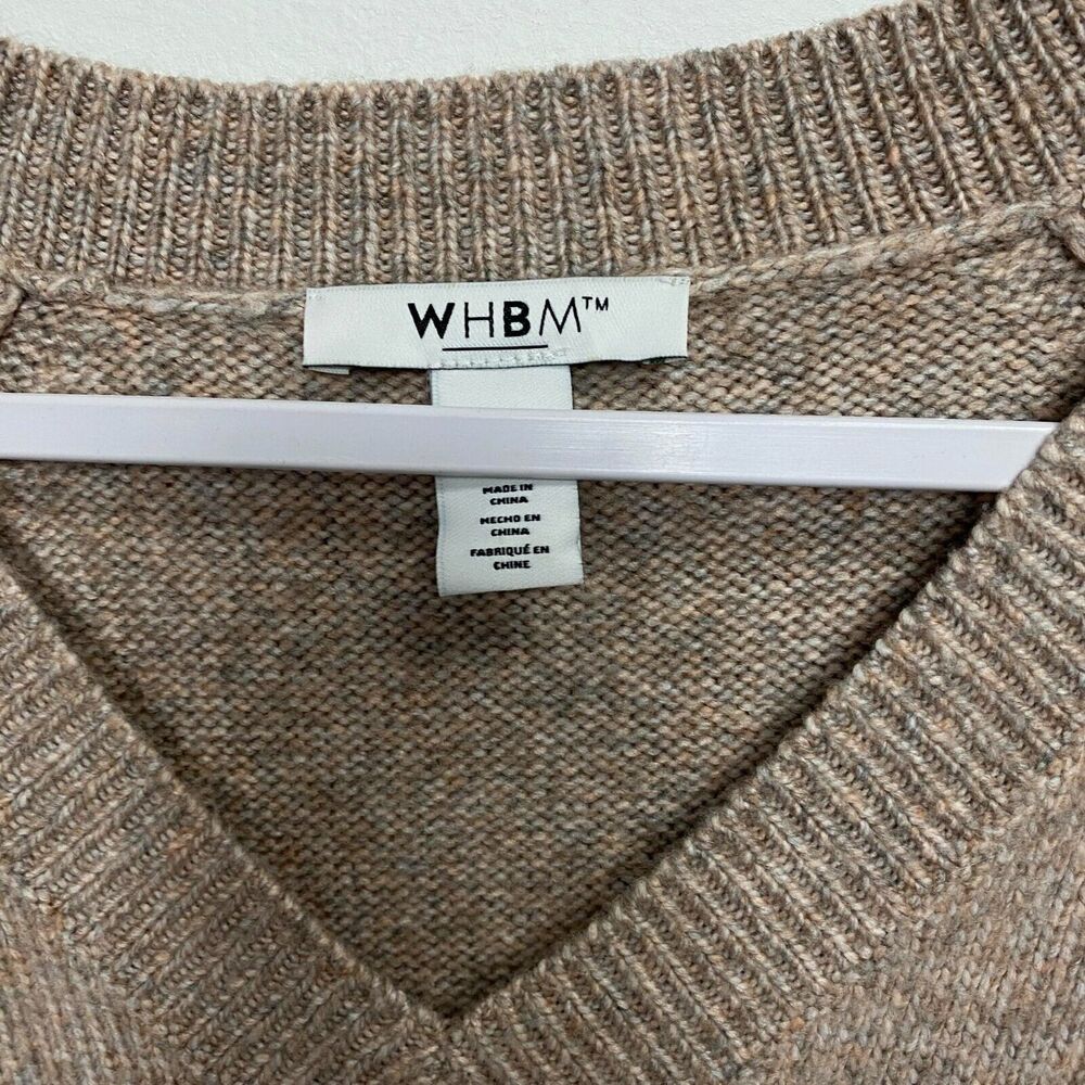 WHBM White House Black Market Brown V-Neck Pullover Women's Sweater Size M Fall - Picture 6 of 9